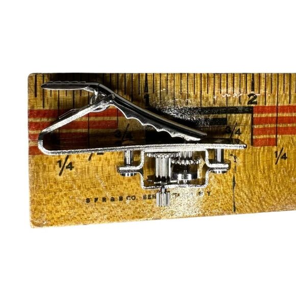 Vintage stainless clock work mechanical  tie clip, tie bar - Picture 8 of 9